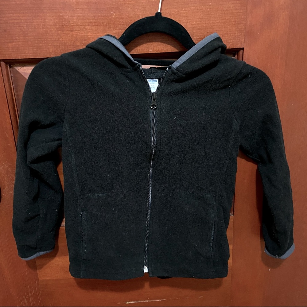 Old Navy black fleece zip up child’s hoodie